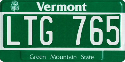 VT license plate LTG765