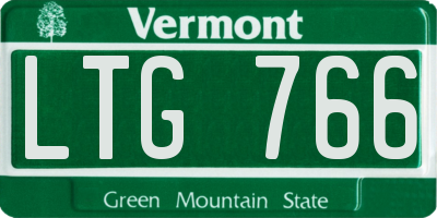 VT license plate LTG766