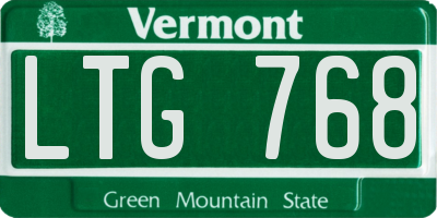VT license plate LTG768
