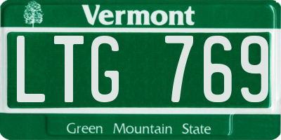VT license plate LTG769