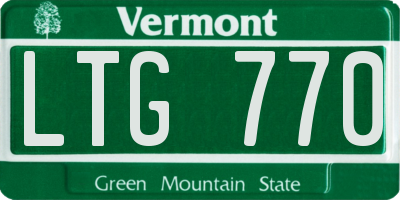 VT license plate LTG770