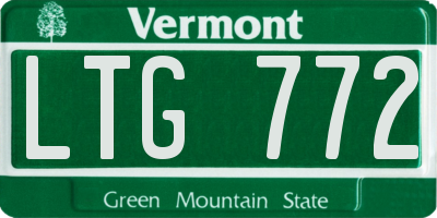 VT license plate LTG772