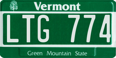 VT license plate LTG774
