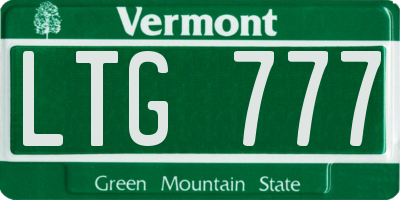 VT license plate LTG777