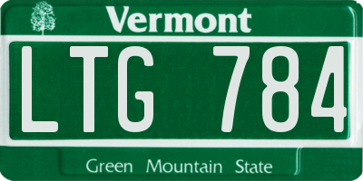 VT license plate LTG784