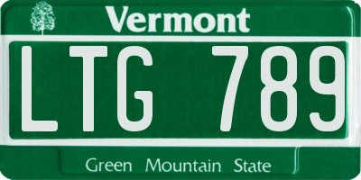 VT license plate LTG789