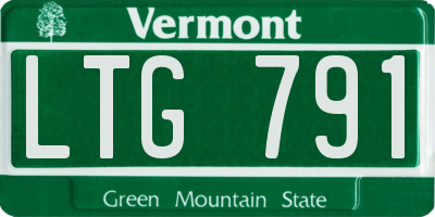 VT license plate LTG791