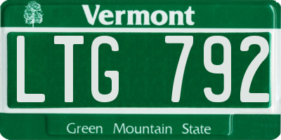 VT license plate LTG792