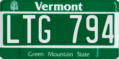 VT license plate LTG794
