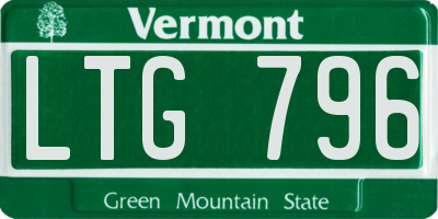 VT license plate LTG796