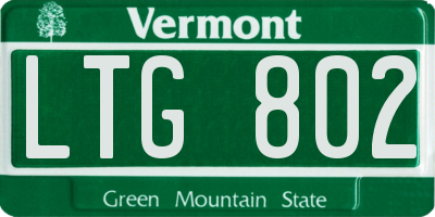 VT license plate LTG802