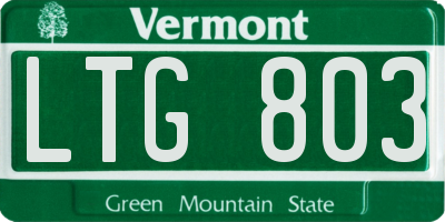 VT license plate LTG803