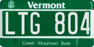 VT license plate LTG804