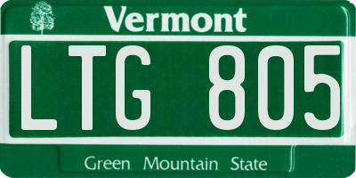 VT license plate LTG805