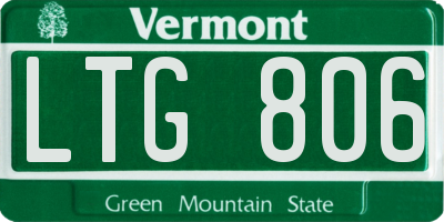 VT license plate LTG806