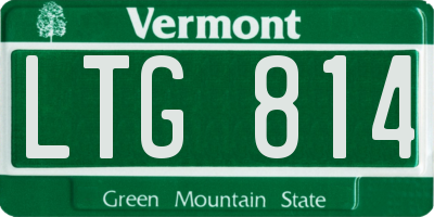 VT license plate LTG814