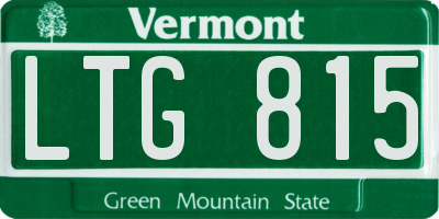 VT license plate LTG815
