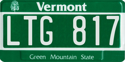 VT license plate LTG817