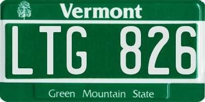 VT license plate LTG826