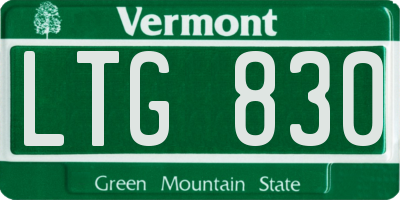 VT license plate LTG830