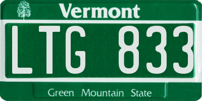 VT license plate LTG833