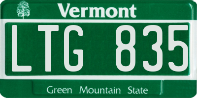 VT license plate LTG835