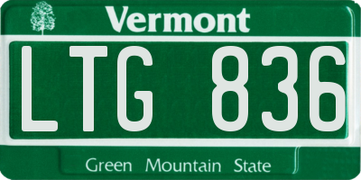 VT license plate LTG836