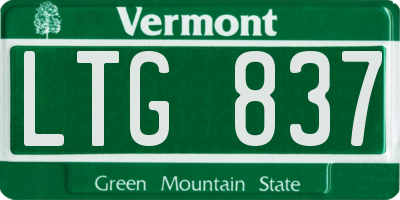 VT license plate LTG837