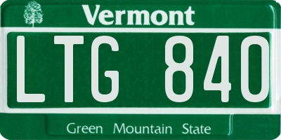 VT license plate LTG840