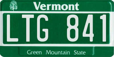 VT license plate LTG841