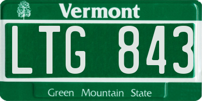 VT license plate LTG843