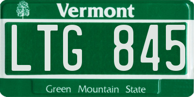 VT license plate LTG845