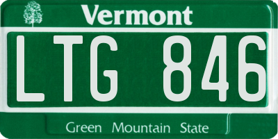 VT license plate LTG846
