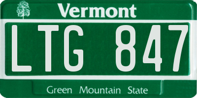 VT license plate LTG847