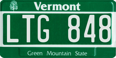 VT license plate LTG848
