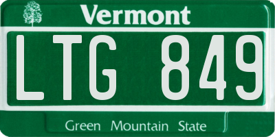 VT license plate LTG849
