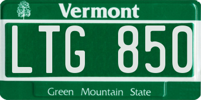 VT license plate LTG850