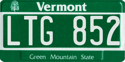 VT license plate LTG852