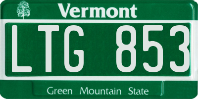 VT license plate LTG853