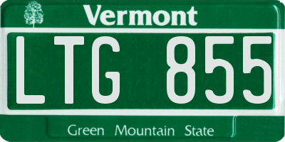 VT license plate LTG855