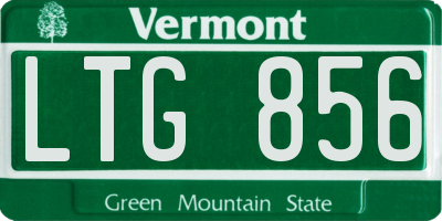 VT license plate LTG856