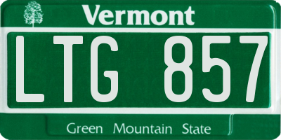 VT license plate LTG857