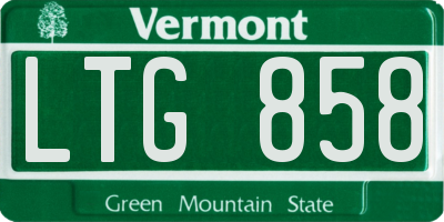 VT license plate LTG858