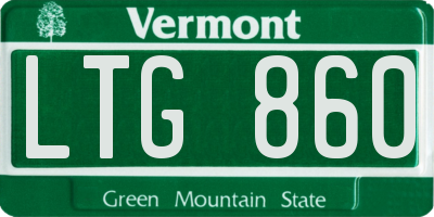 VT license plate LTG860