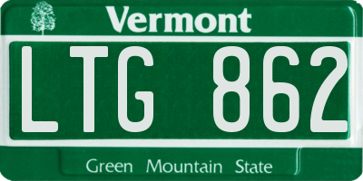 VT license plate LTG862