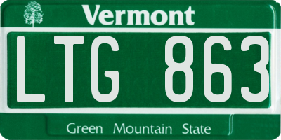 VT license plate LTG863