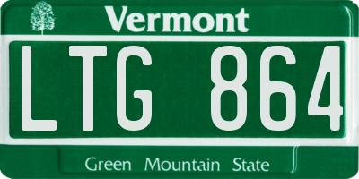 VT license plate LTG864