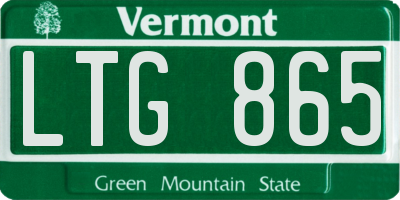 VT license plate LTG865
