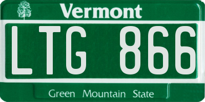 VT license plate LTG866