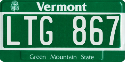 VT license plate LTG867